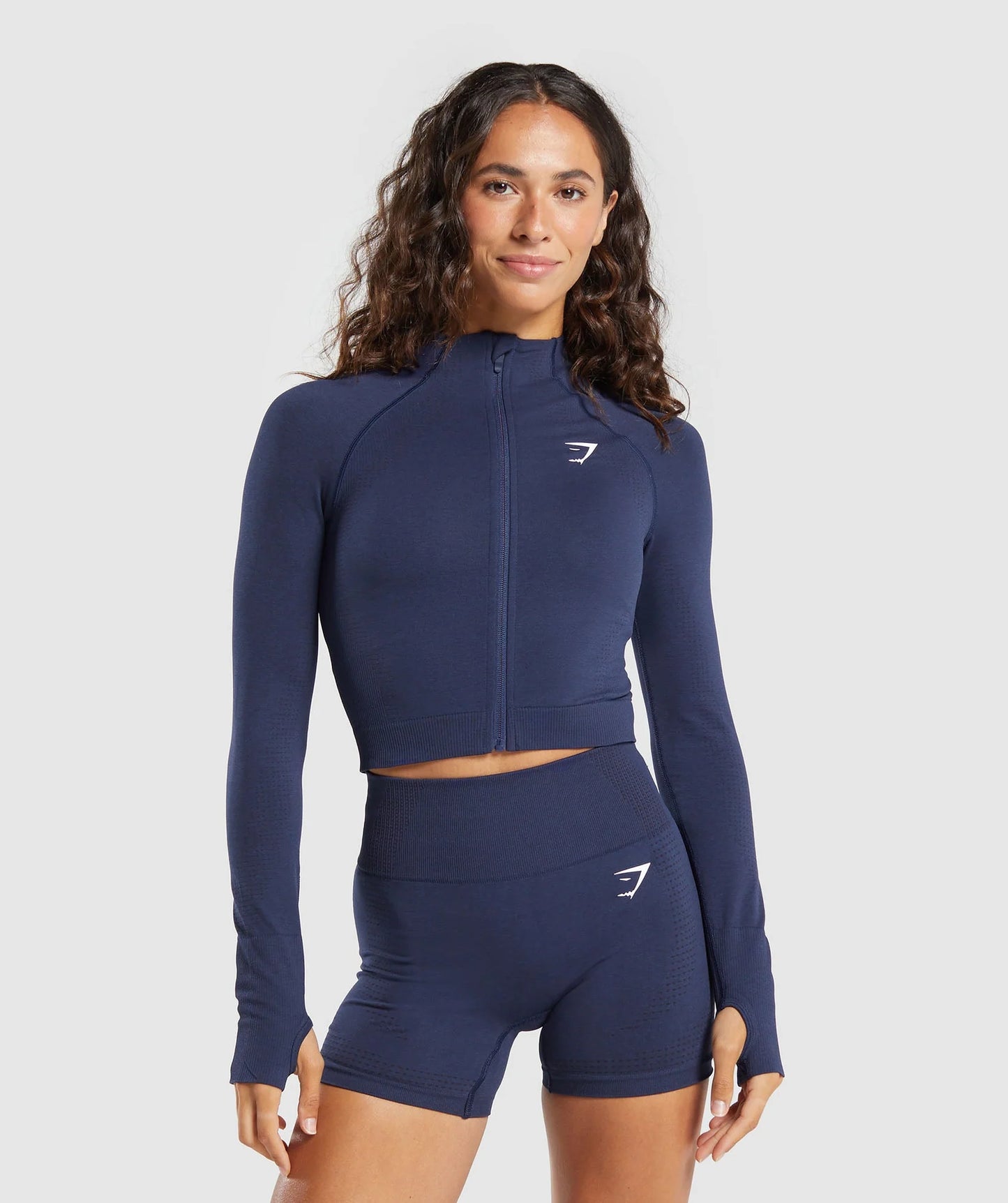 Vital Seamless Midi Zip Pullover Heavy Blue