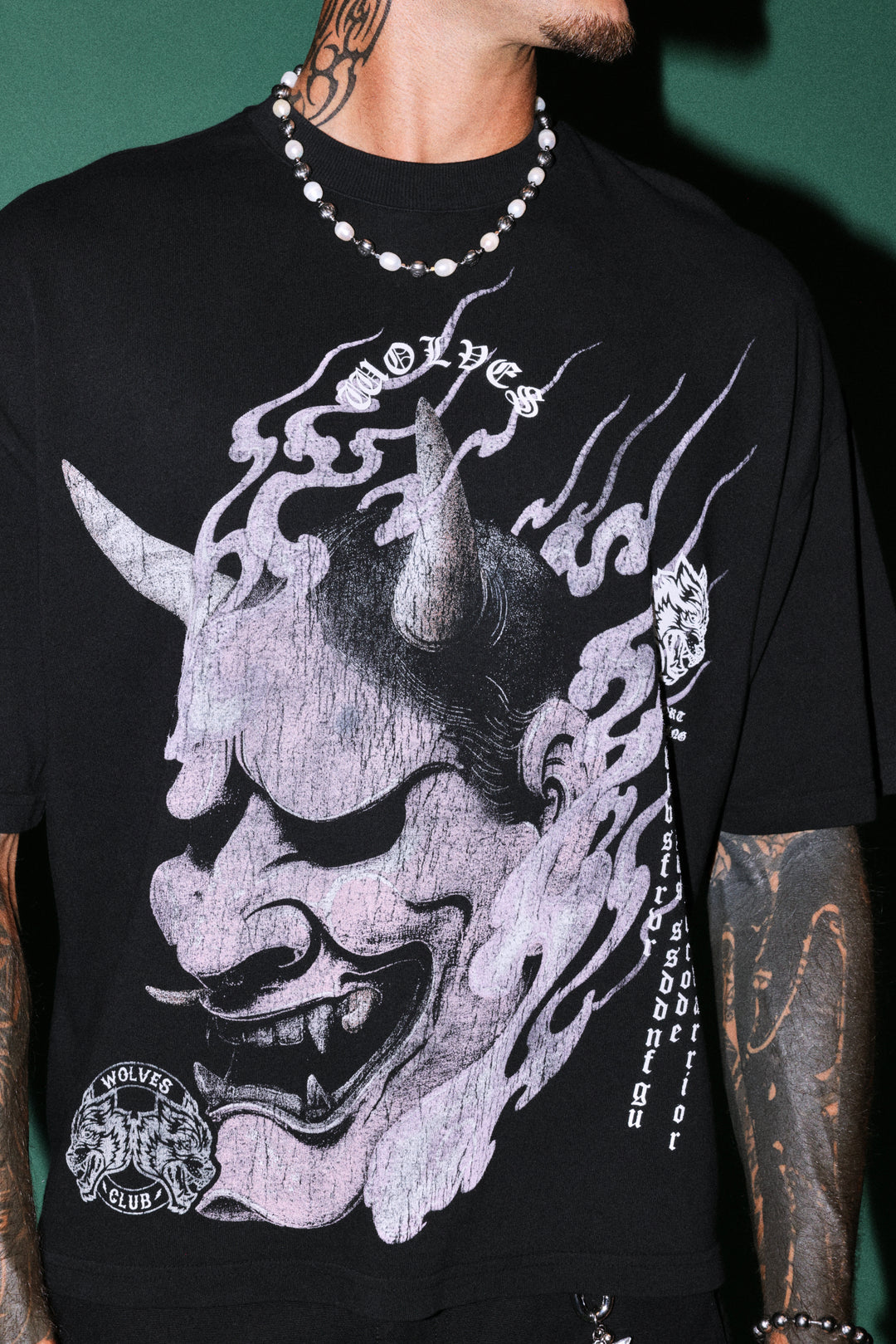 Darc Sport Wolves Club Oni Infierno Cut Tee V2 In Black