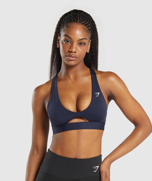 Peek A Boo Sports Bra Heavy Blue